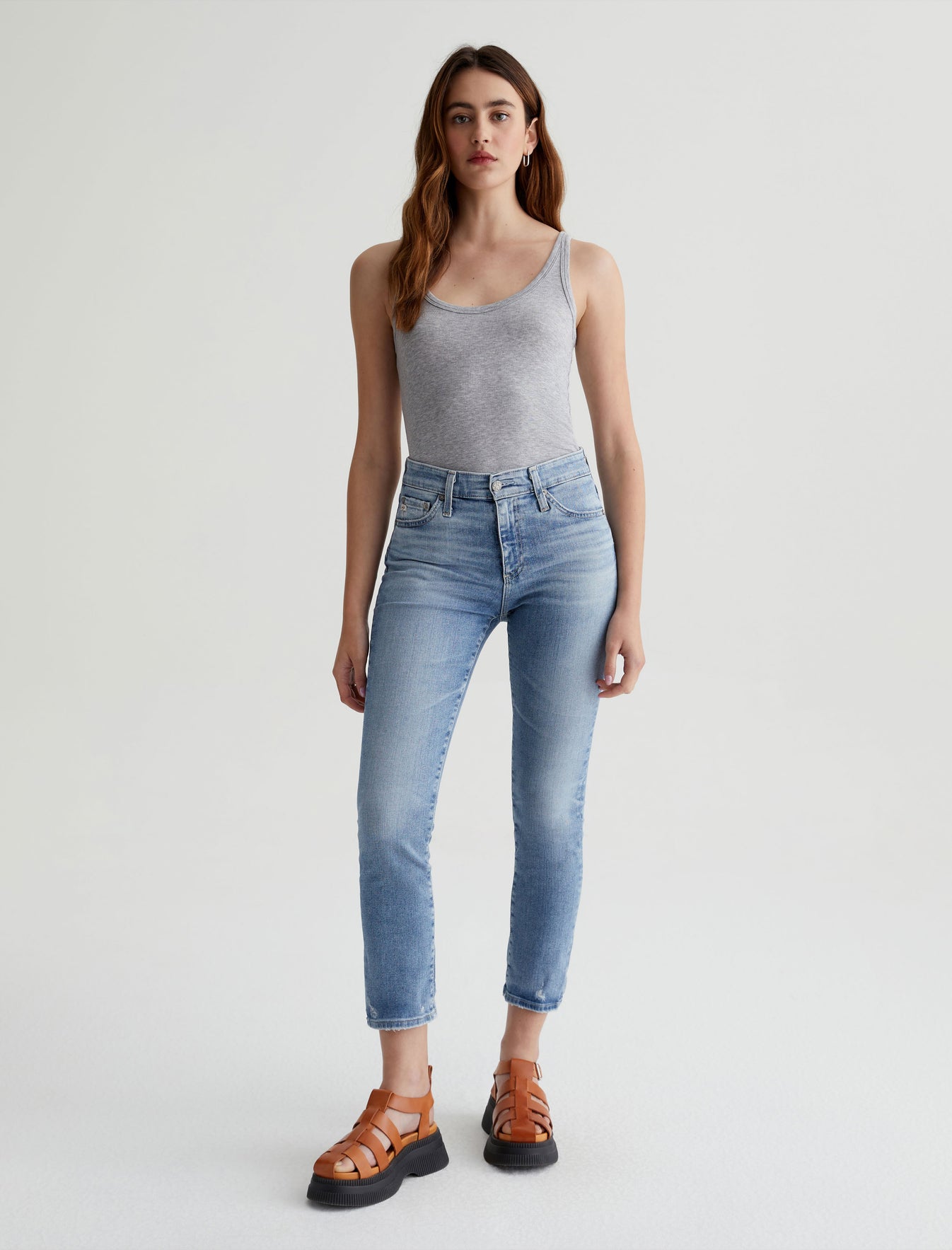 Mari Crop|AG-ed High-Rise Slim Straight Cropped Denim